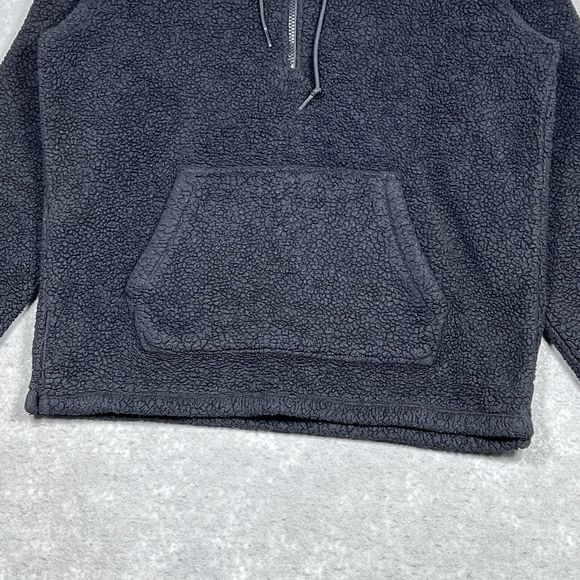 Victoria's Secret PINK Fleece Womens S Black Textured Quarter Zip Fleece Hoodie - Picture 5 of 10
